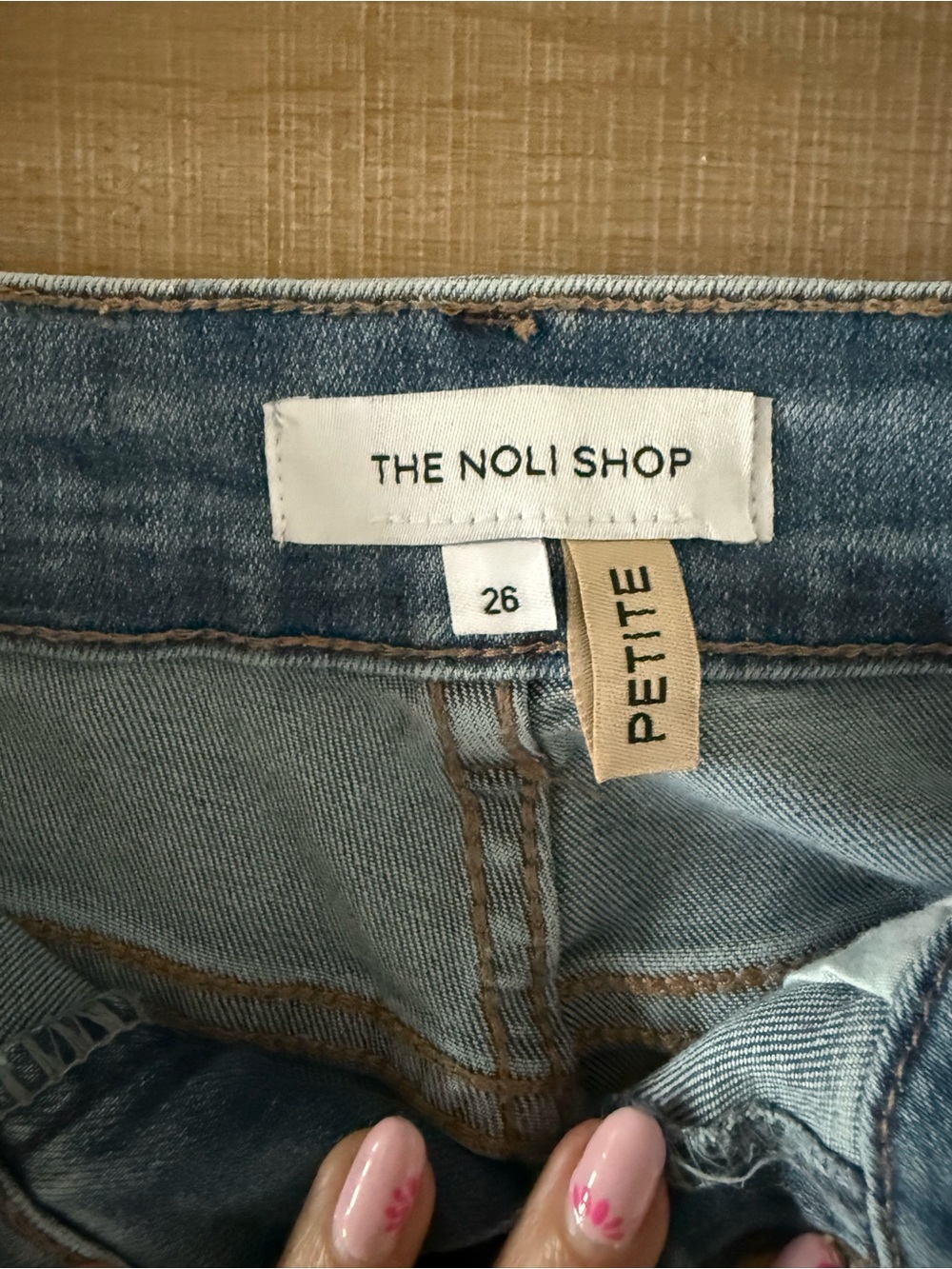 The Noli Shop Kaia Embellished Blue Wide-Leg Jeans - Picture 4 of 8